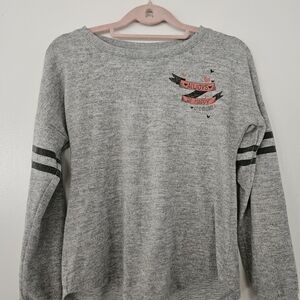 Belle Du Jour Gray Sweater with Pink and Black Details